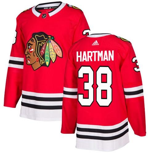 Adidas Men Chicago Blackhawks #38 Ryan Hartman Red Home Authentic Stitched NHL Jersey->chicago blackhawks->NHL Jersey
